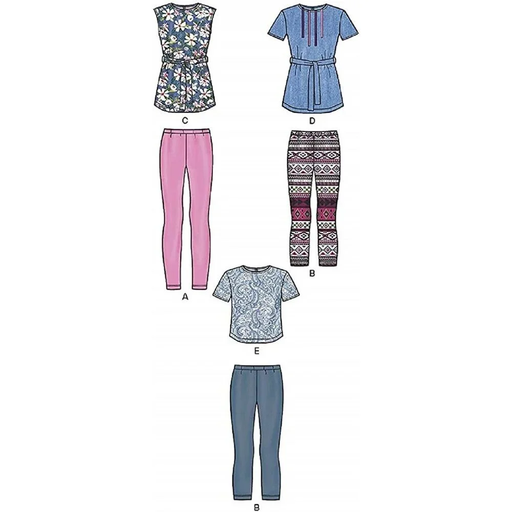 New Look Sewing Pattern 6505 Tops Leggings Girls Plus Size‎ 8-16